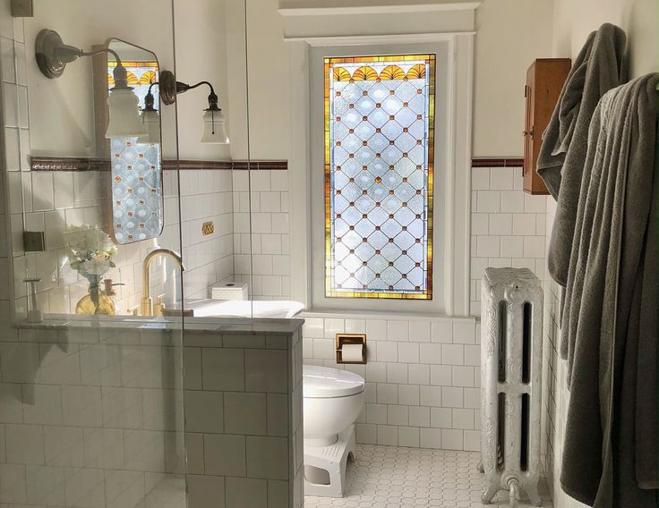 stained glass bathroom