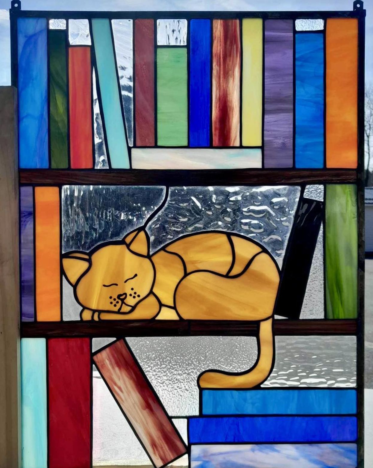 stained glass cat