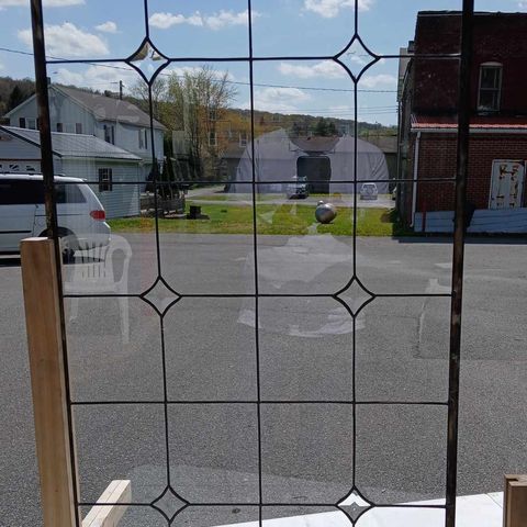 stained glass in bathroom