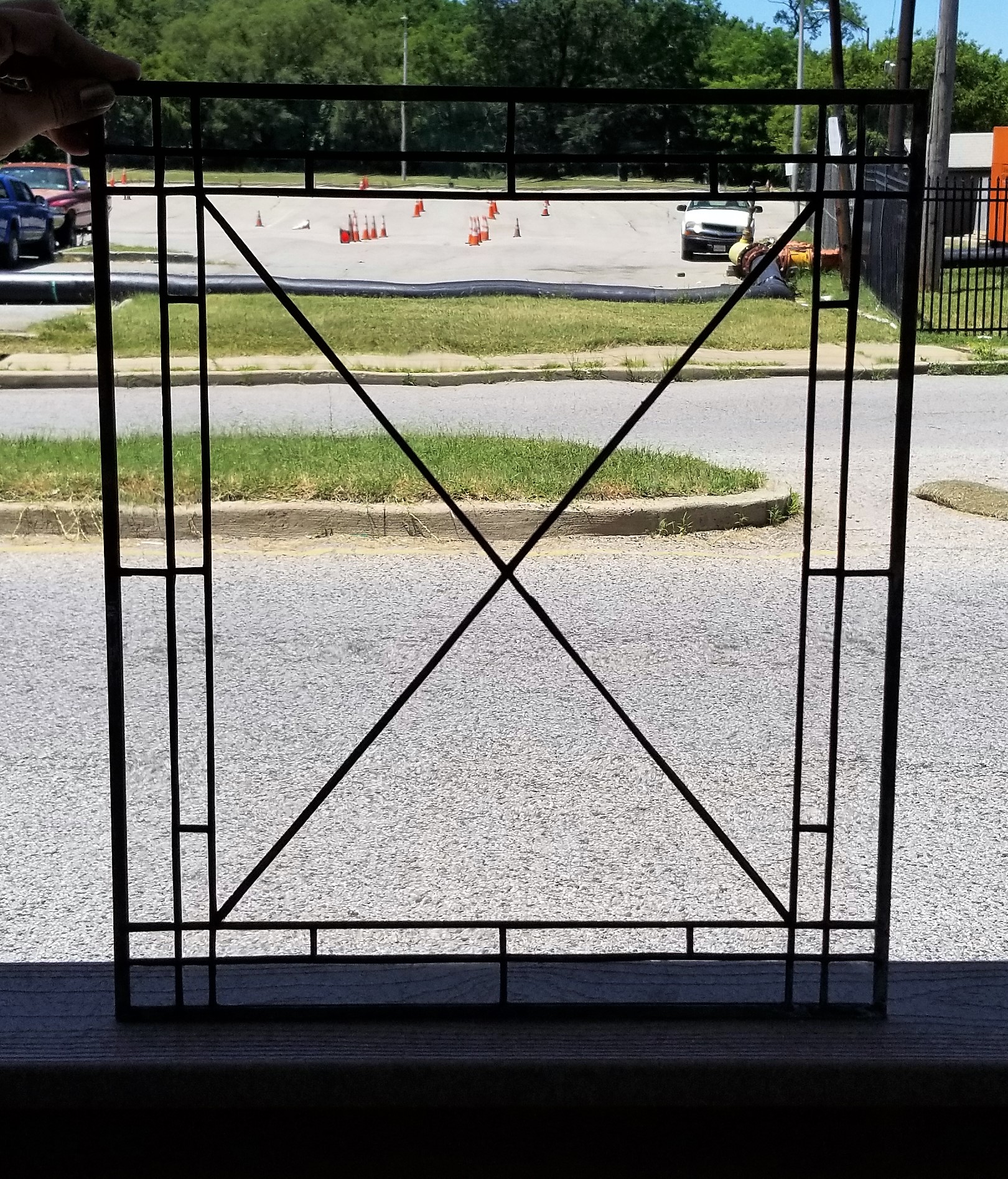 The 'X' Factor: Black Leaded Stained Glass Kitchen Cabinet Inserts CI-52 - Image 11