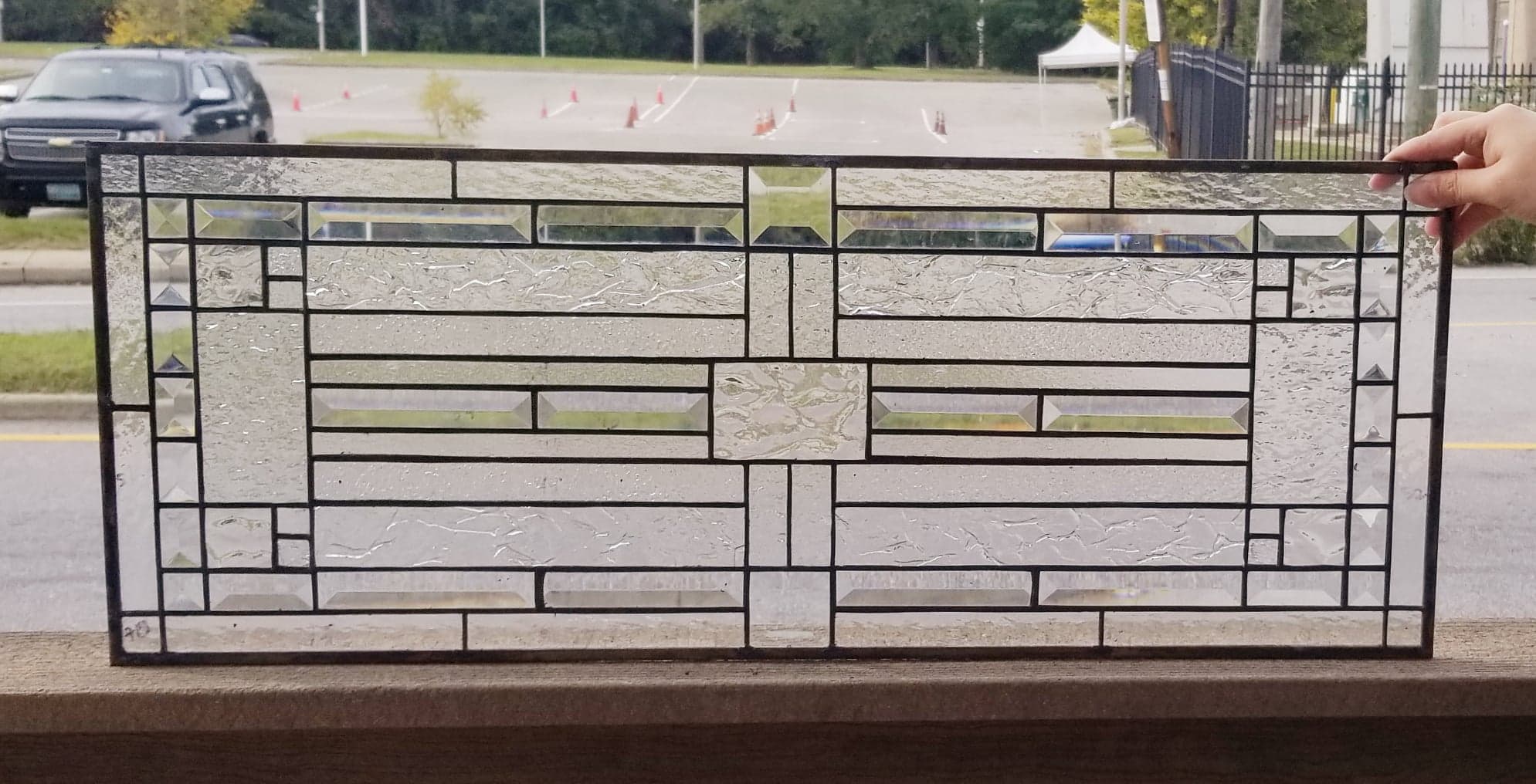 Timeless Clear Beveled Diamond Stained Glass Kitchen Cabinet Inserts CI-89 - Image 11