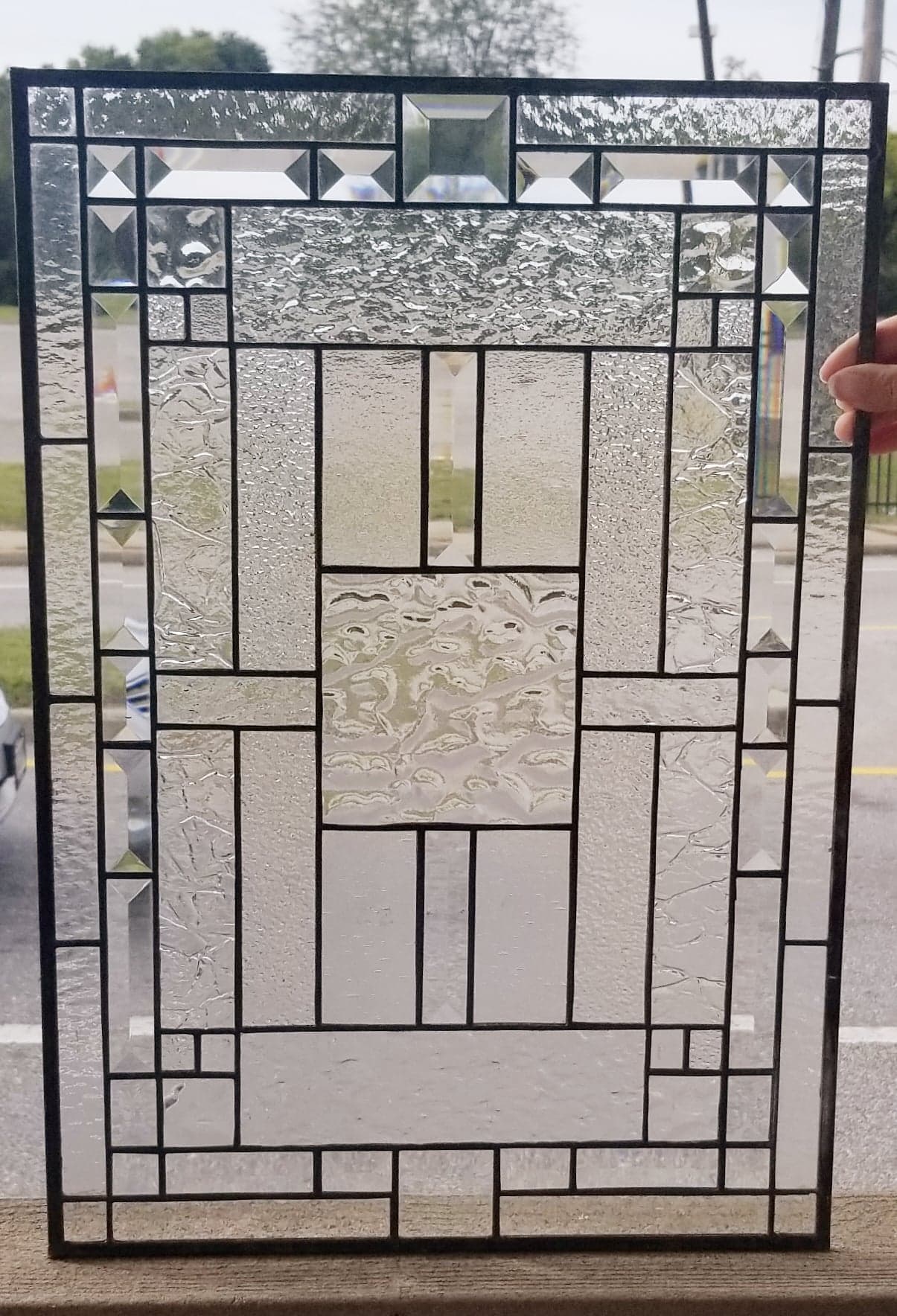 Timeless Clear Beveled Diamond Stained Glass Kitchen Cabinet Inserts CI-89 - Image 12