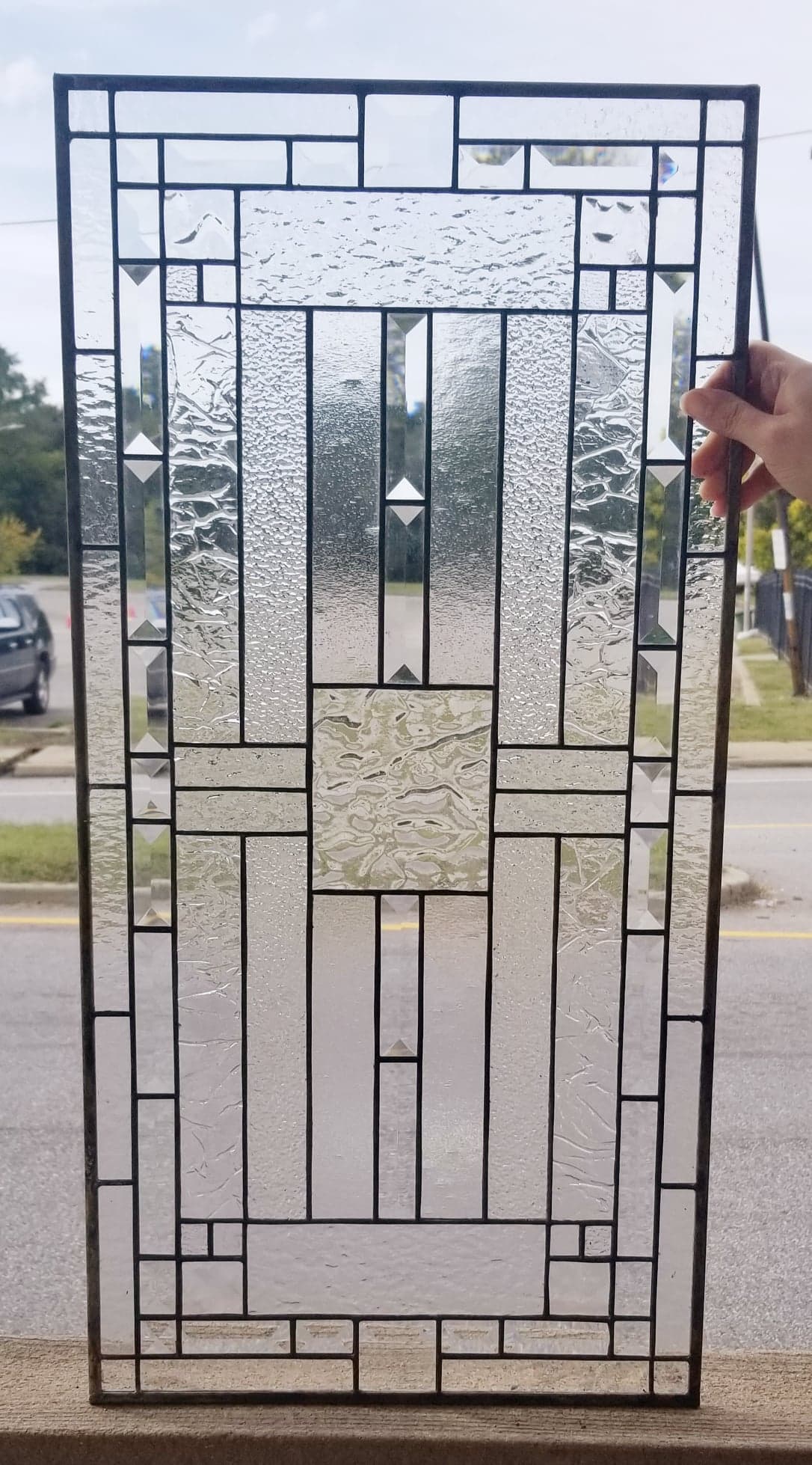 Timeless Clear Beveled Diamond Stained Glass Kitchen Cabinet Inserts CI-89 - Image 10
