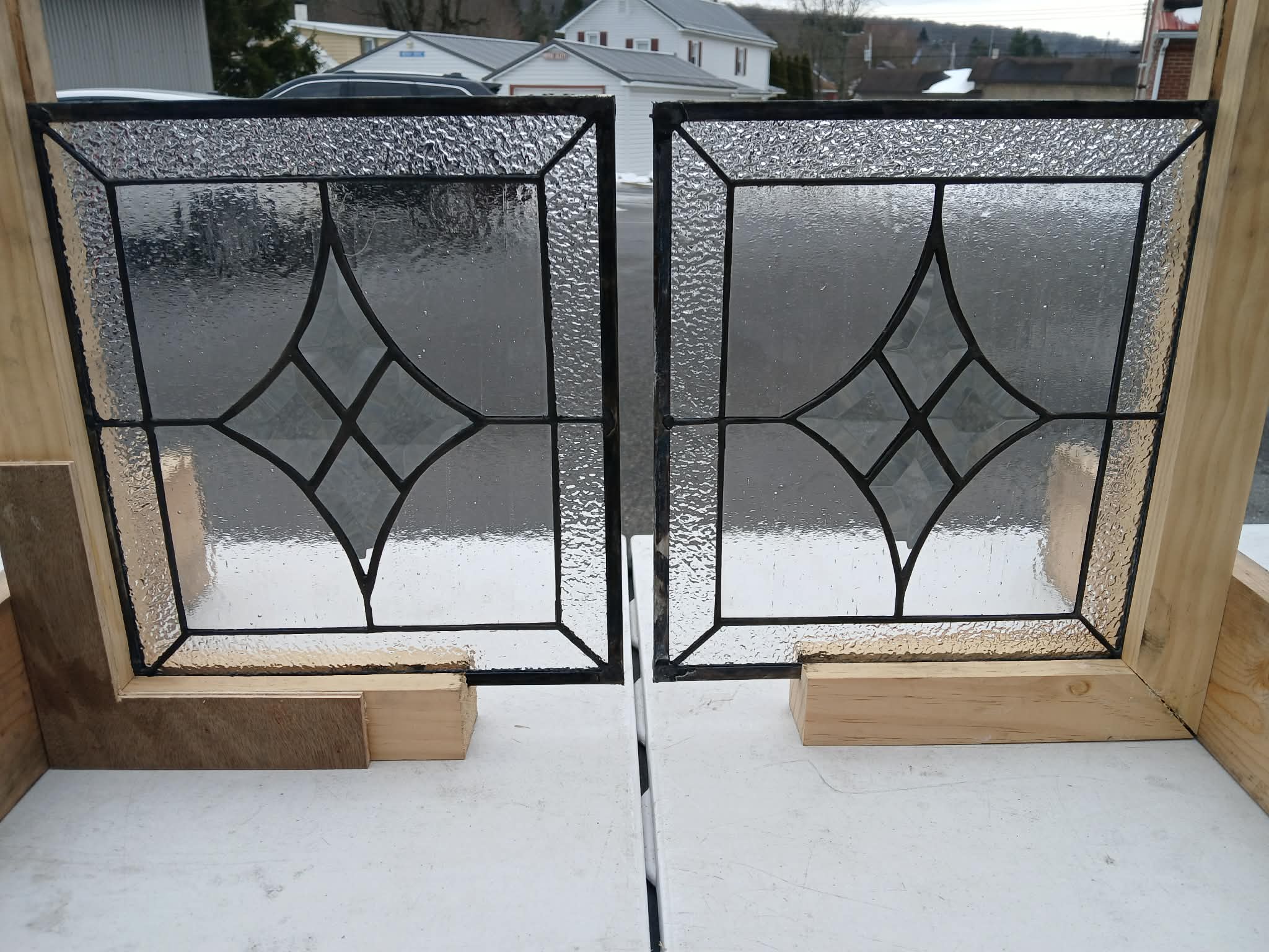 The "Regent’s Prism" Diamond Beveled Lead Glass Insert Stained Glass Cabinet Inserts CI-98 - Image 11