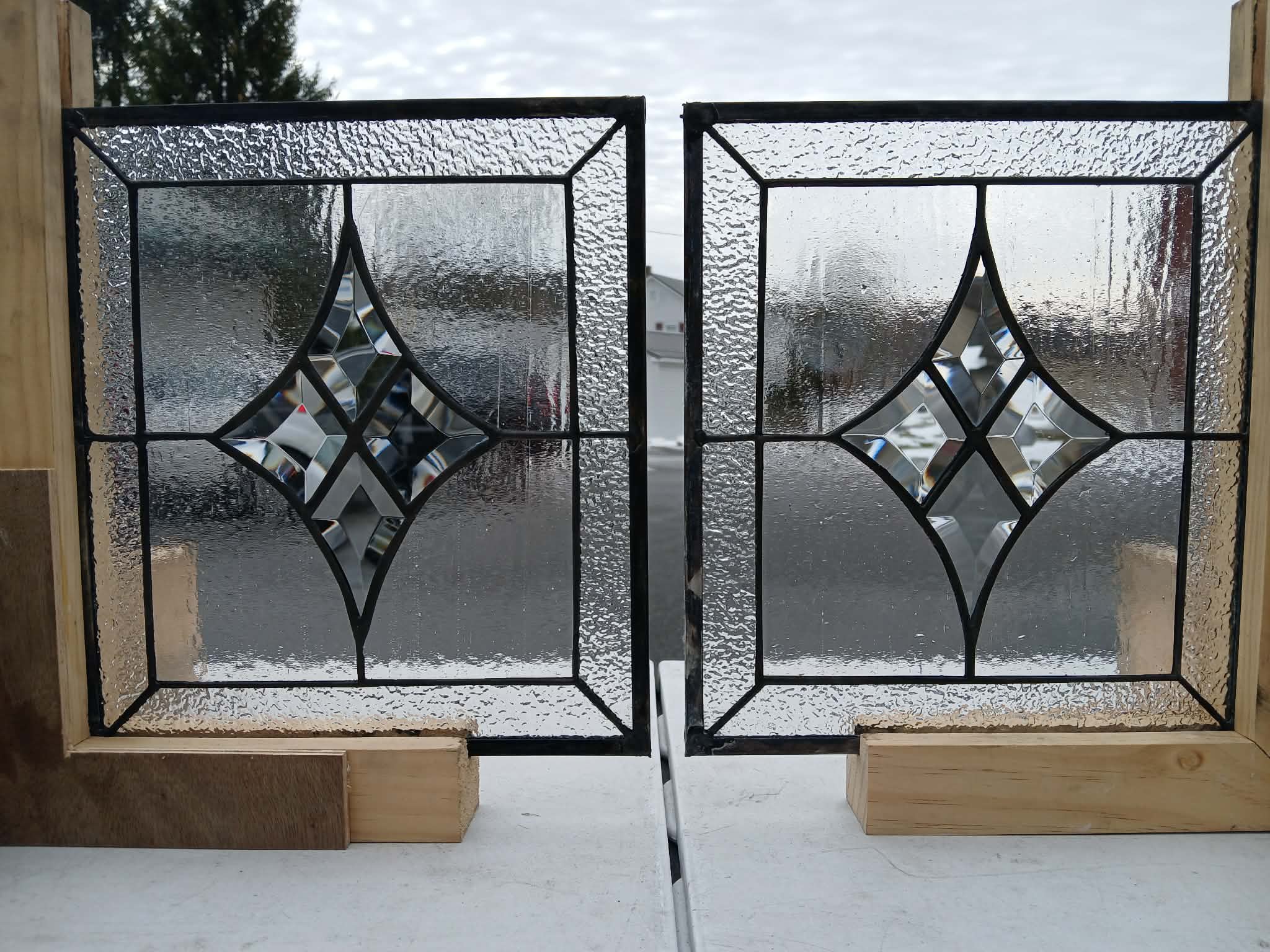 The "Regent’s Prism" Diamond Beveled Lead Glass Insert Stained Glass Cabinet Inserts CI-98 - Image 10