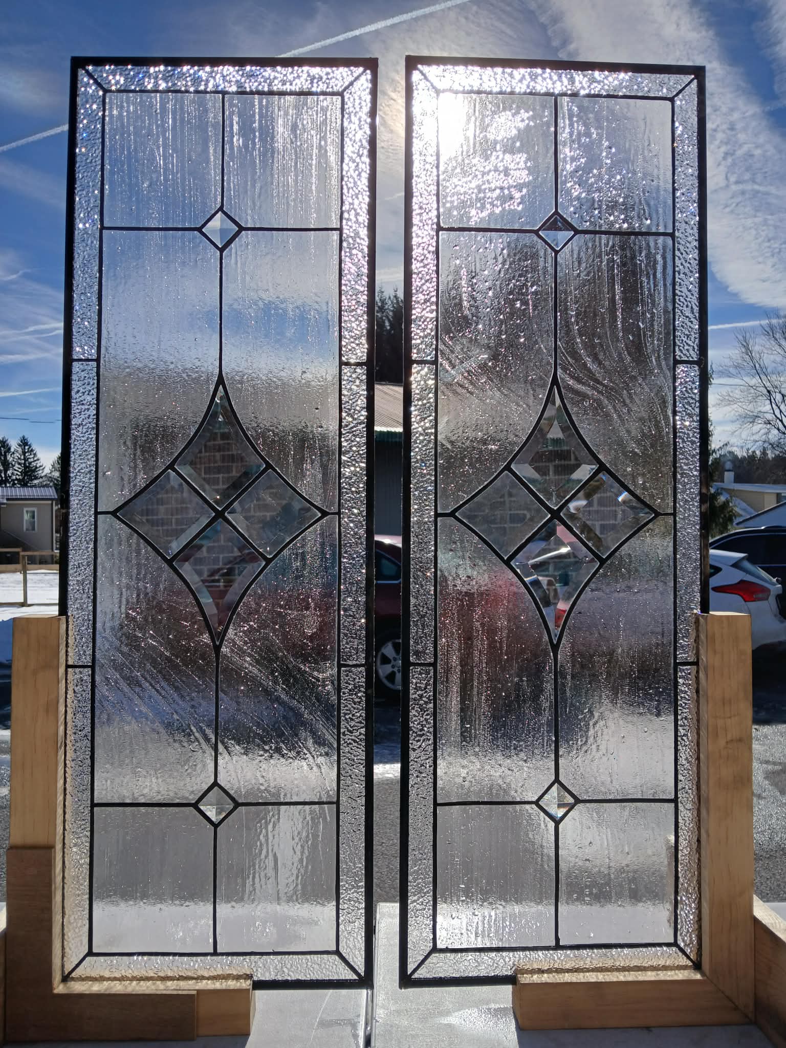 The "Regent’s Prism" Diamond Beveled Lead Glass Insert Stained Glass Cabinet Inserts CI-98 - Image 9