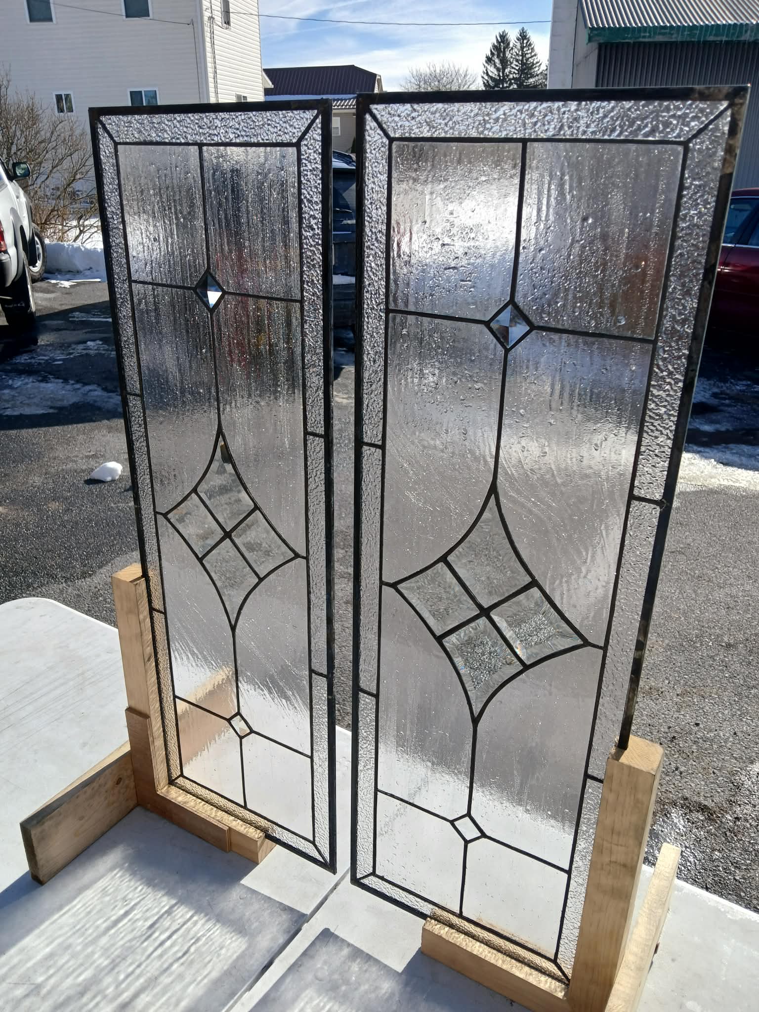The "Regent’s Prism" Diamond Beveled Lead Glass Insert Stained Glass Cabinet Inserts CI-98 - Image 8