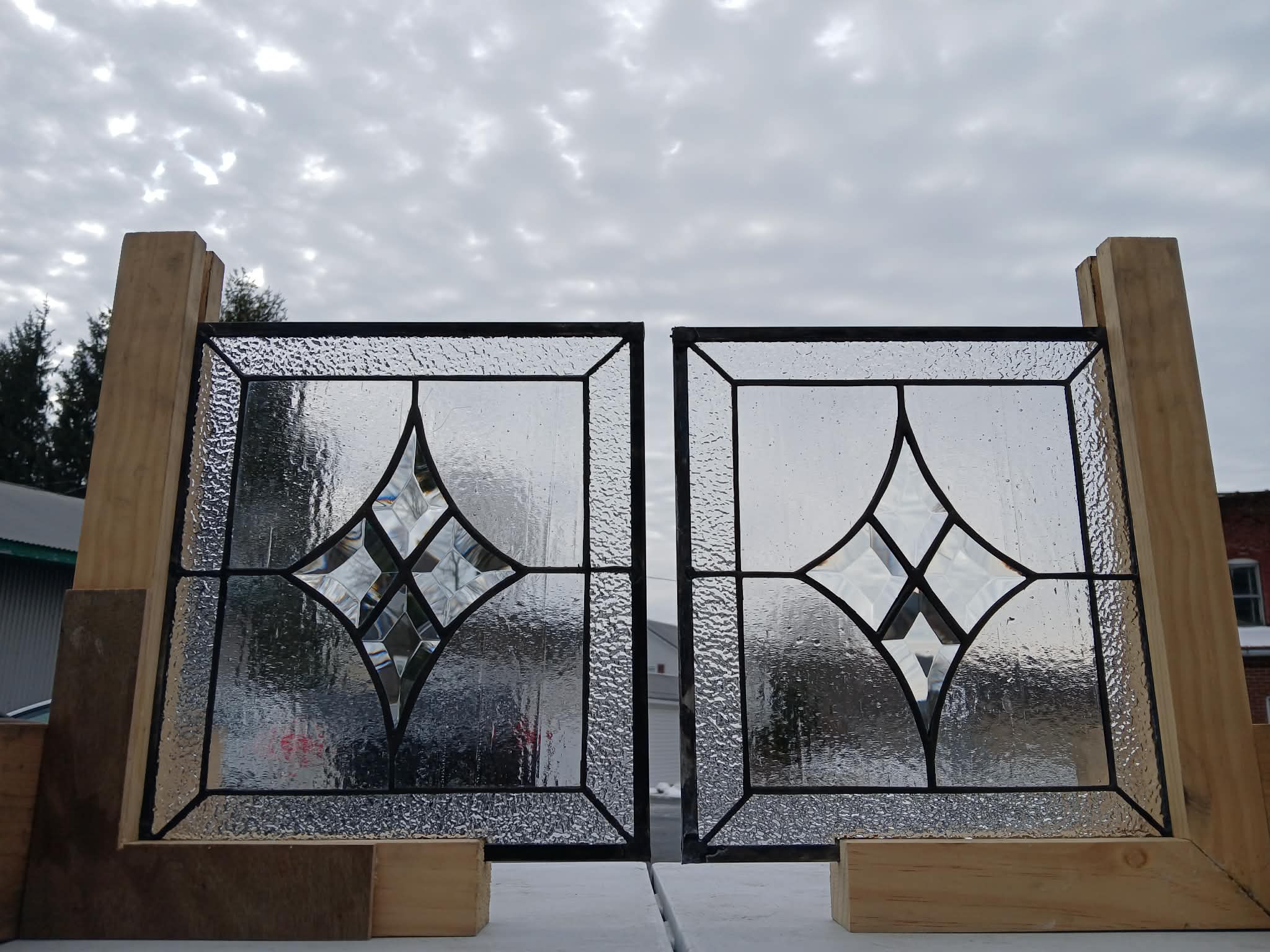 The "Regent’s Prism" Diamond Beveled Lead Glass Insert Stained Glass Cabinet Inserts CI-98 - Image 2