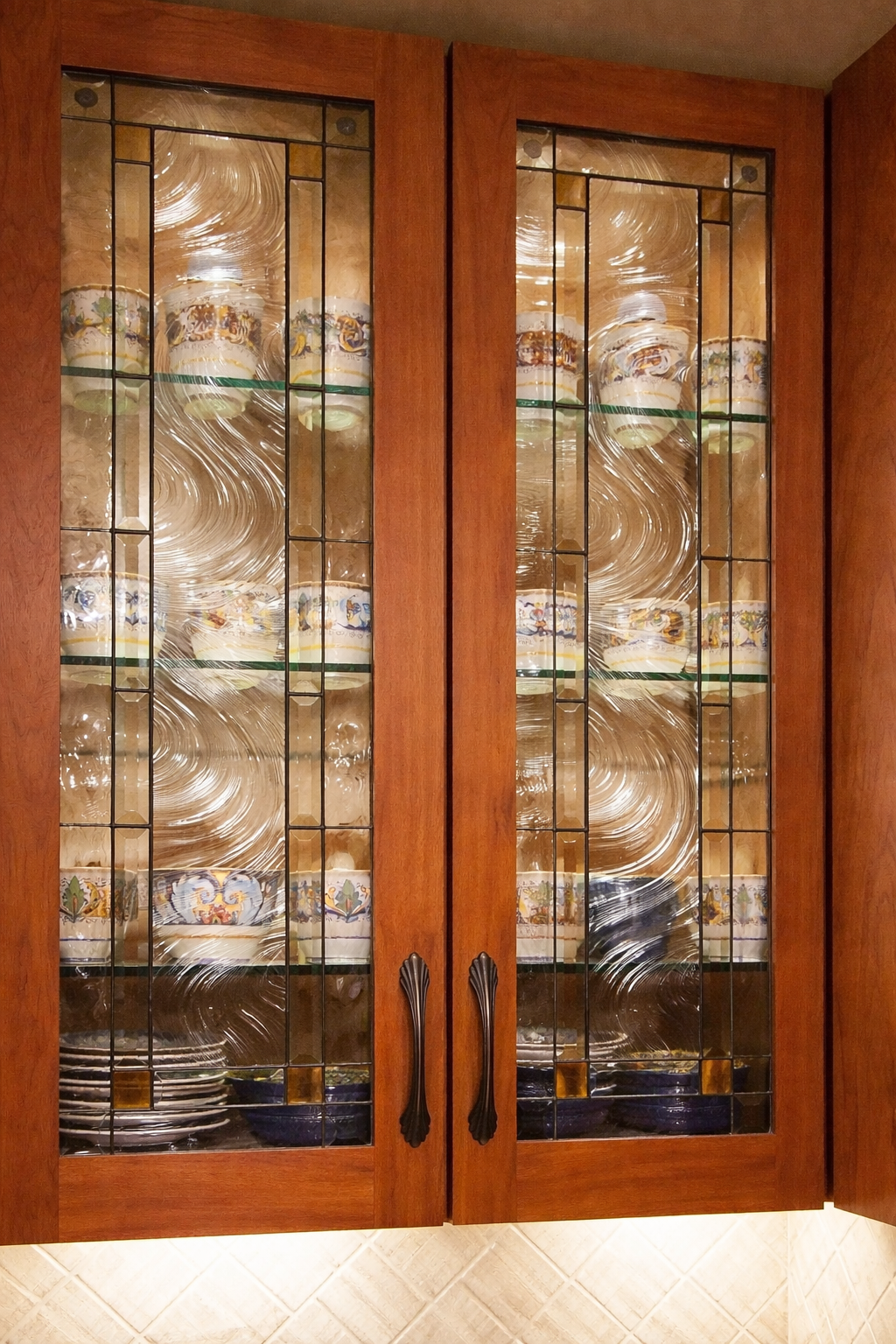 Oceanic Swirl: Textured Water Glass Touch of Refinement Stained Glass Kitchen Cabinet Inserts CI-51 - Image 10