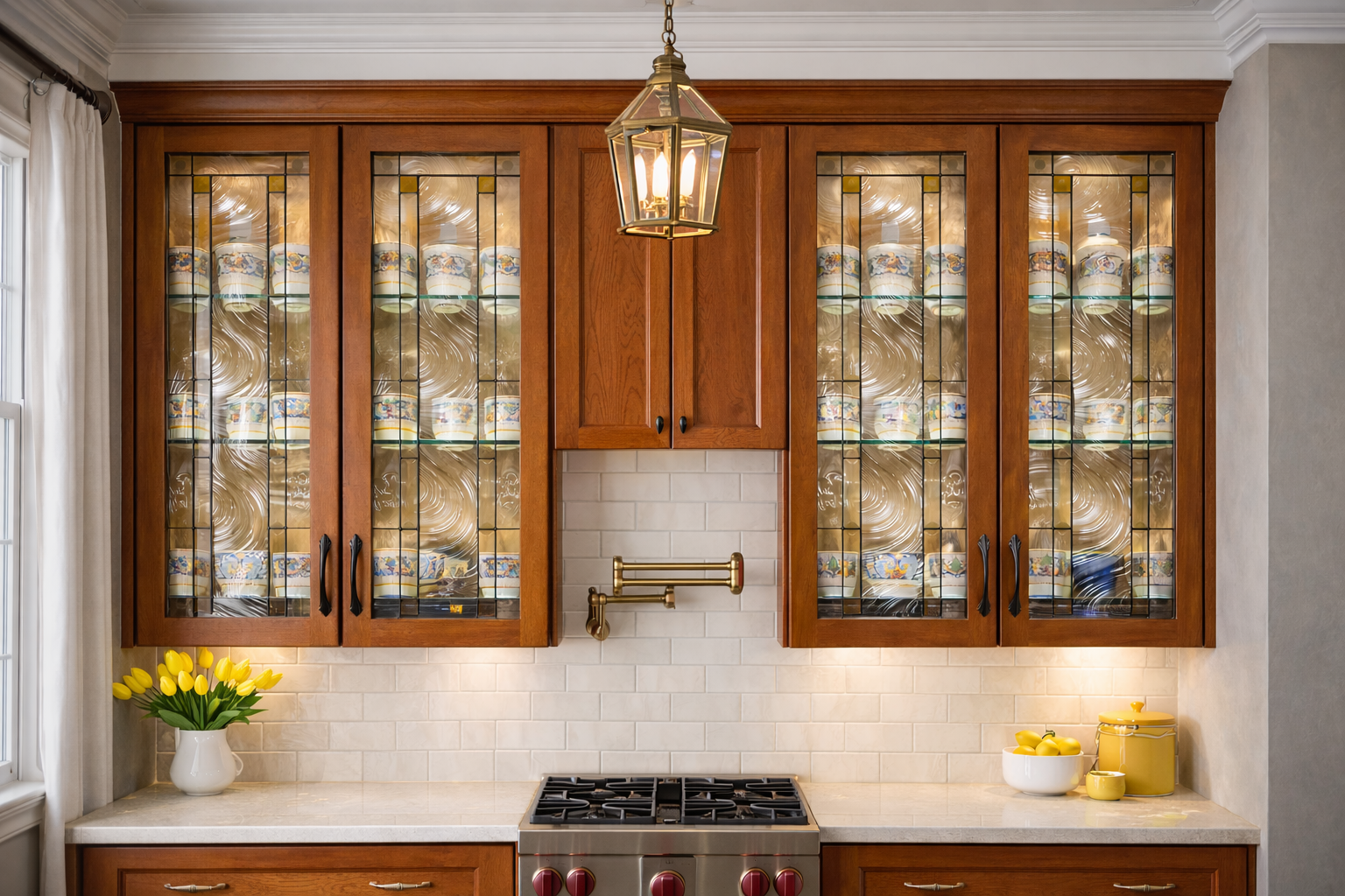 Oceanic Swirl: Textured Water Glass Touch of Refinement Stained Glass Kitchen Cabinet Inserts CI-51 - Image 6