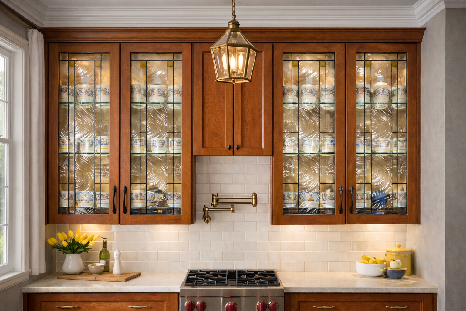 Oceanic Swirl: Textured Water Glass Touch of Refinement Stained Glass Kitchen Cabinet Inserts CI-51 - Image 4