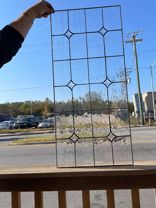 Timeless Clear Beveled Diamond Stained Glass Kitchen Cabinet Inserts CI-8 - Image 3