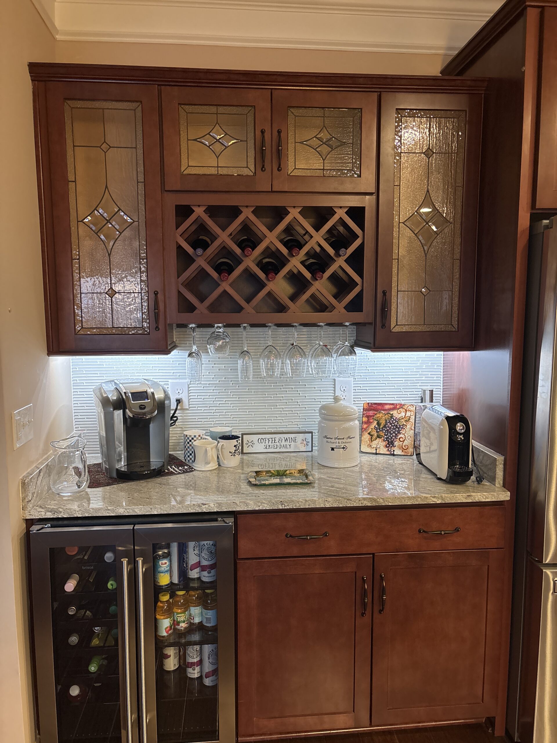 The "Regent’s Prism" Diamond Beveled Lead Glass Insert Stained Glass Cabinet Inserts CI-98 - Image 5