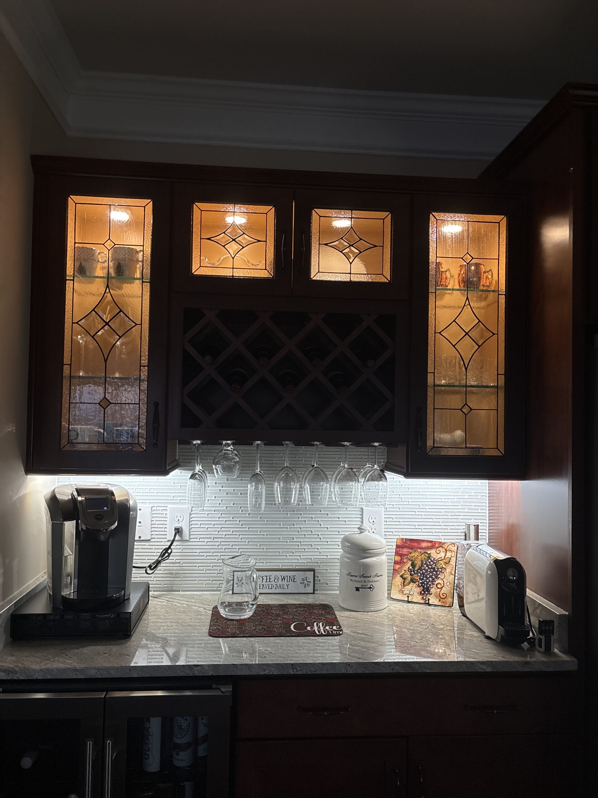 The "Regent’s Prism" Diamond Beveled Lead Glass Insert Stained Glass Cabinet Inserts CI-98 - Image 6