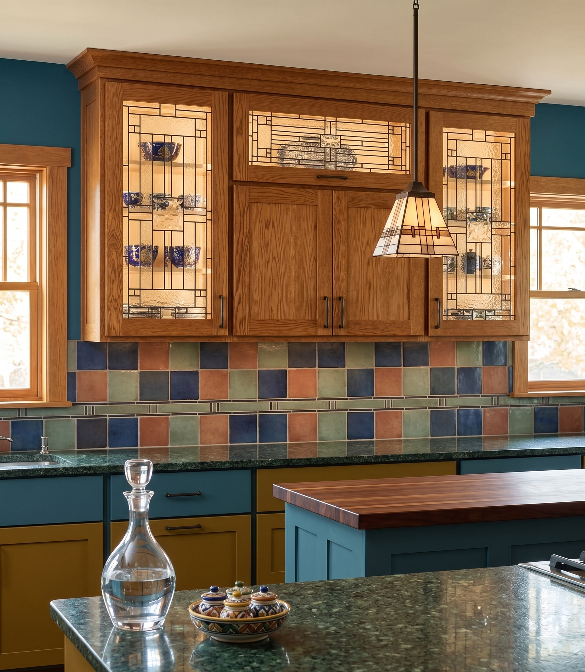 Timeless Clear Beveled Diamond Stained Glass Kitchen Cabinet Inserts CI-89 - Image 6
