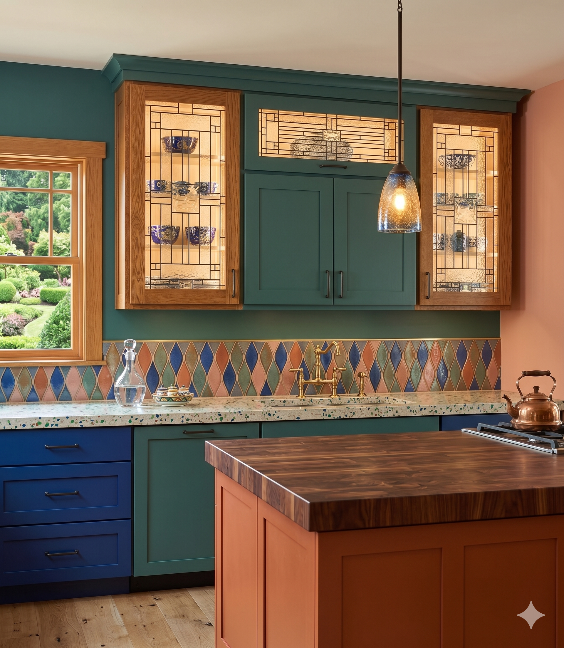 Timeless Clear Beveled Diamond Stained Glass Kitchen Cabinet Inserts CI-89 - Image 5