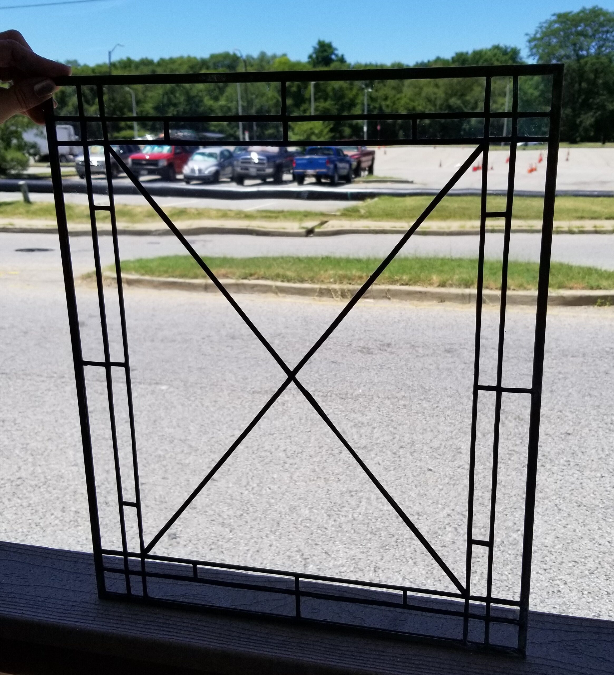 The 'X' Factor: Black Leaded Stained Glass Kitchen Cabinet Inserts CI-52 - Image 4