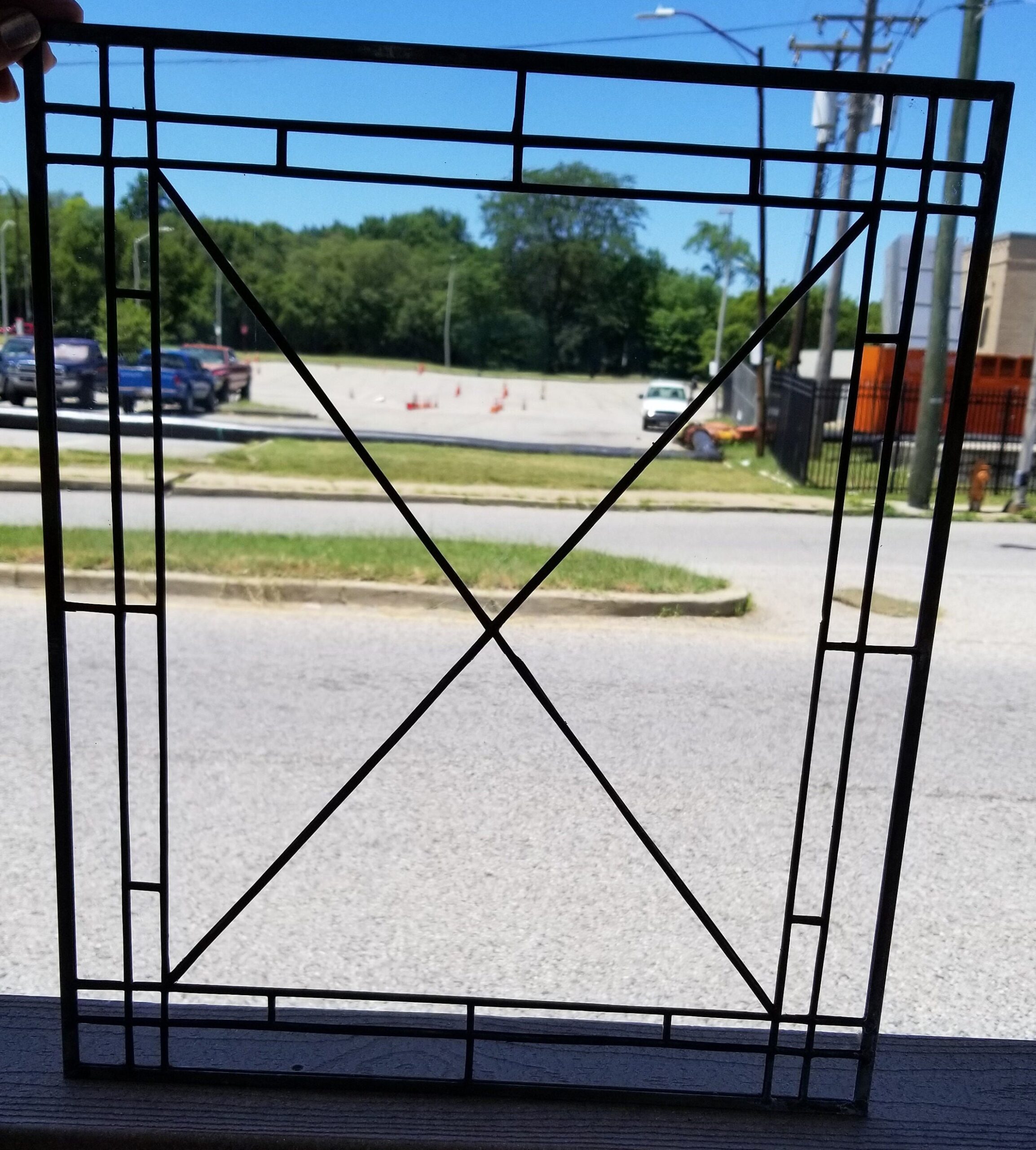 The 'X' Factor: Black Leaded Stained Glass Kitchen Cabinet Inserts CI-52 - Image 2