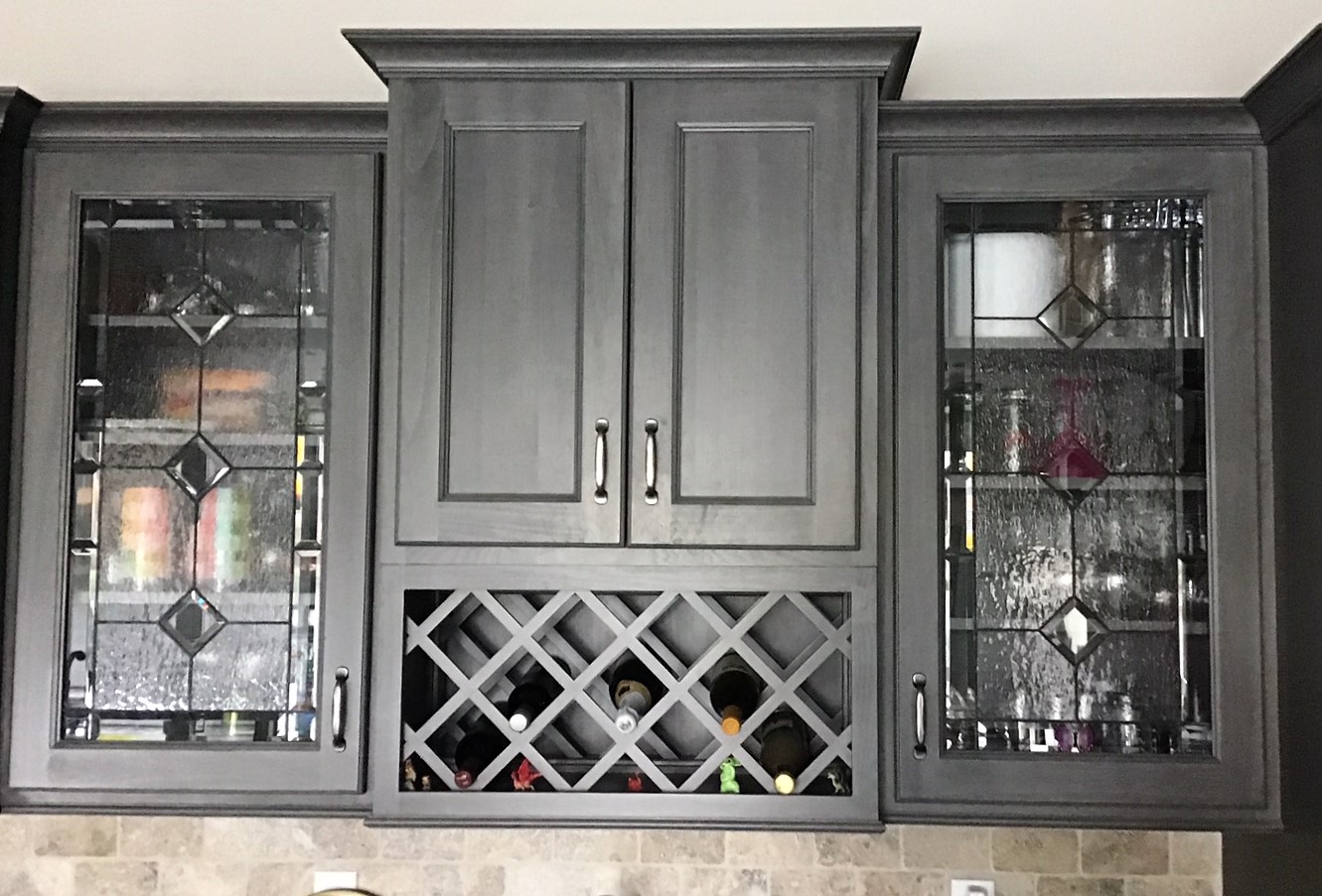 Timeless Clarity: Beveled Diamond Leaded Stained Glass Kitchen Cabinet Inserts CI-14 - Image 7