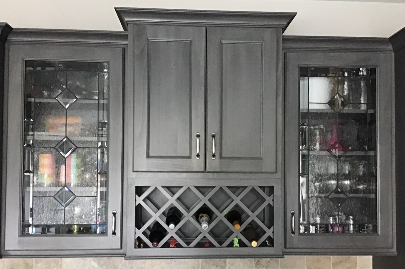 Timeless Clarity: Beveled Diamond Leaded Stained Glass Kitchen Cabinet Inserts CI-14 - Image 4