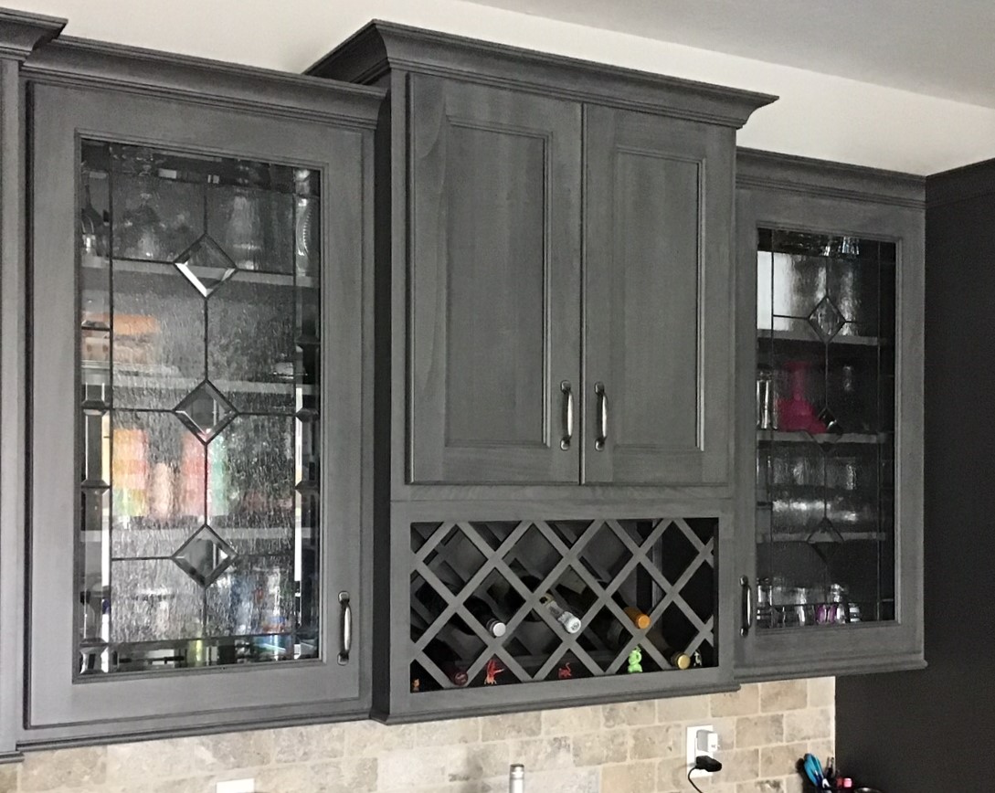 Timeless Clarity: Beveled Diamond Leaded Stained Glass Kitchen Cabinet Inserts CI-14 - Image 5
